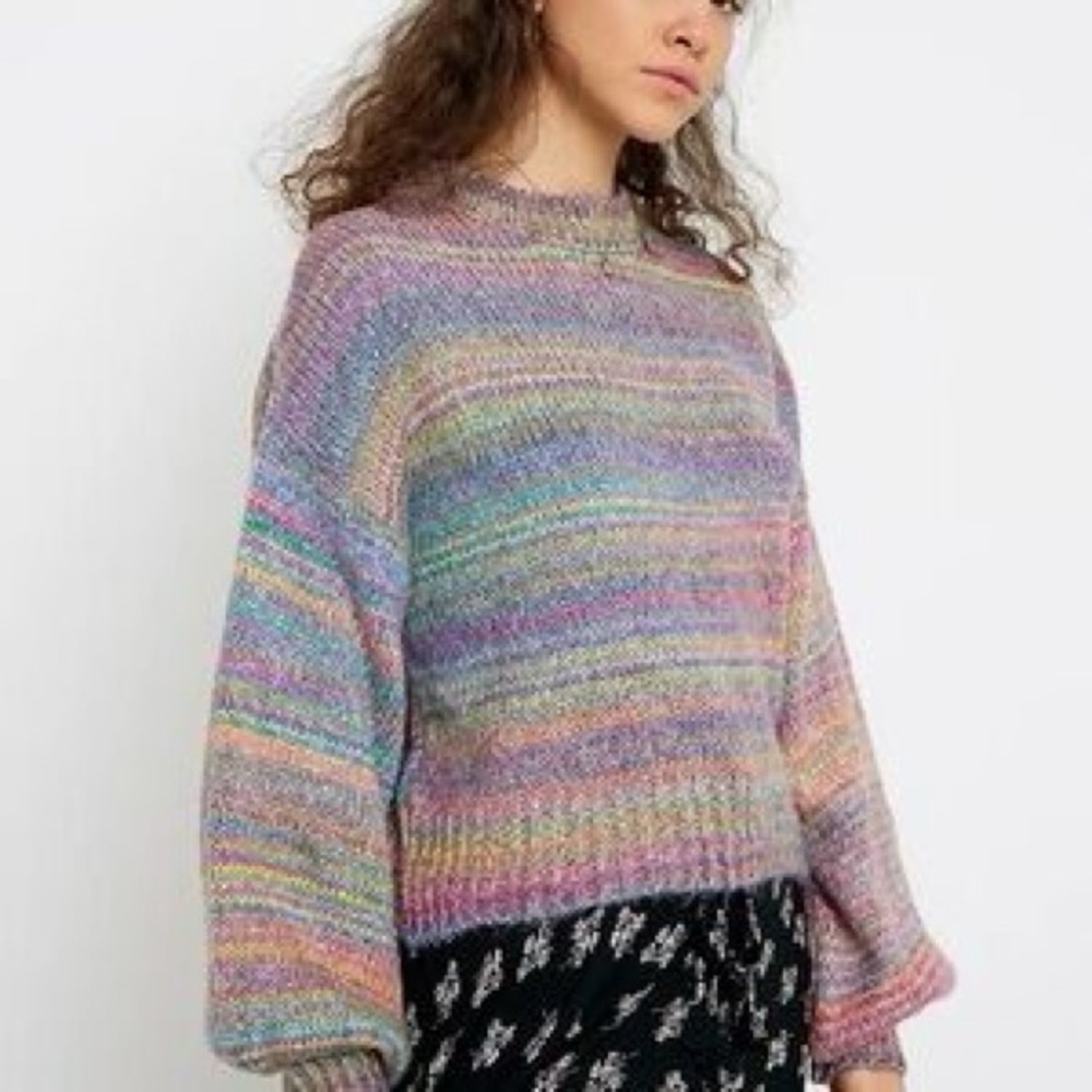 Urban Outfitters Pastel Rainbow Knit Sweater